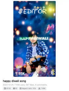 Happy diwali song capcut Template