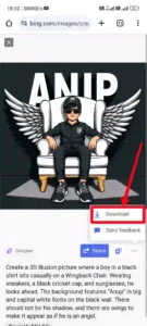 Bing AI 3D Wings Name image Generator