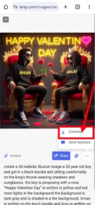 Bing AI Valentine Day Couple T Shirt Name Image Generator