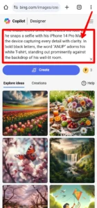 Bing AI IPhone Selfie T Shirt Name Image Generator