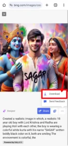 Bing AI Krishna Holi T Shirt Name Image Generator