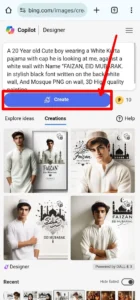 Bing AI Eid Mubarak T Shirt Name Image Generator