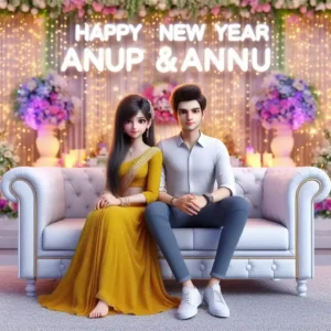 happy new year couple ai photo editing