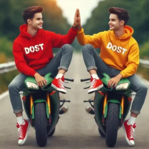 Biker Friends Name Photo editing