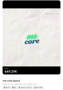 Me Core Layout Capcut Template