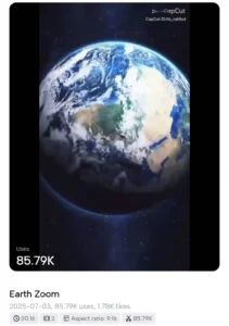 Earth Zoom Capcut Template