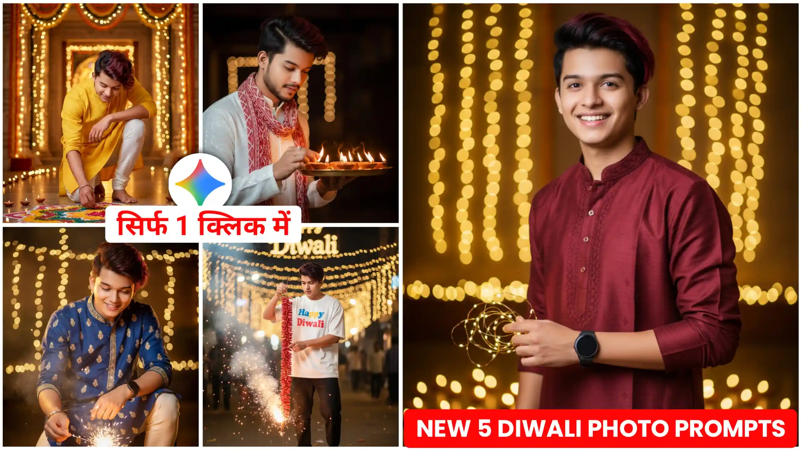 Google Gemini Happy Diwali Boys Photo Editing Prompts