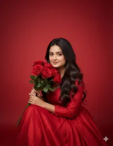 google gemini girl with rose photo