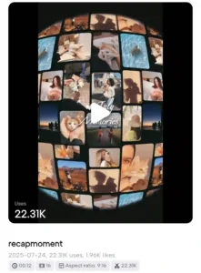 recap moment reels template
