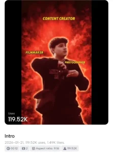 Character intro Capcut Template