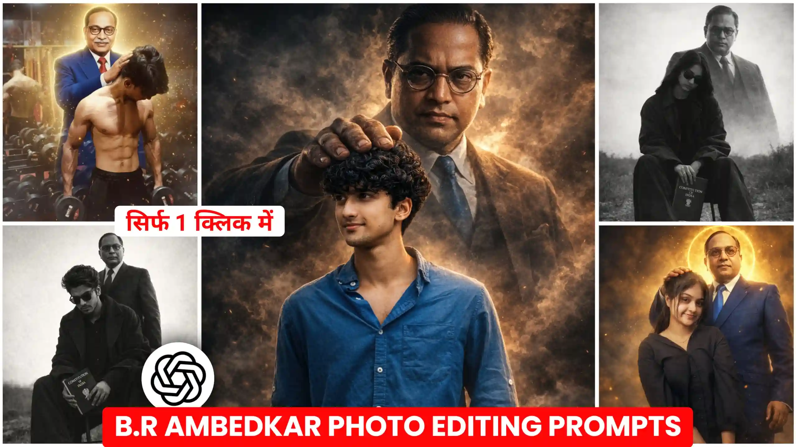 Dr. Bhimrao Ambedkar Saheb Photo Editing Prompt