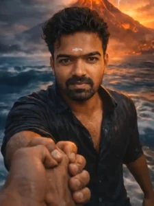 Shiva Hand holding photo editing