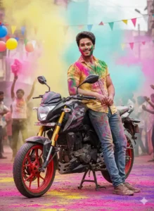 bike car holi ai photo editing