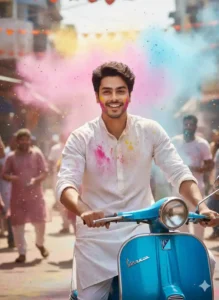 bike & car holi ai photo editing prompt