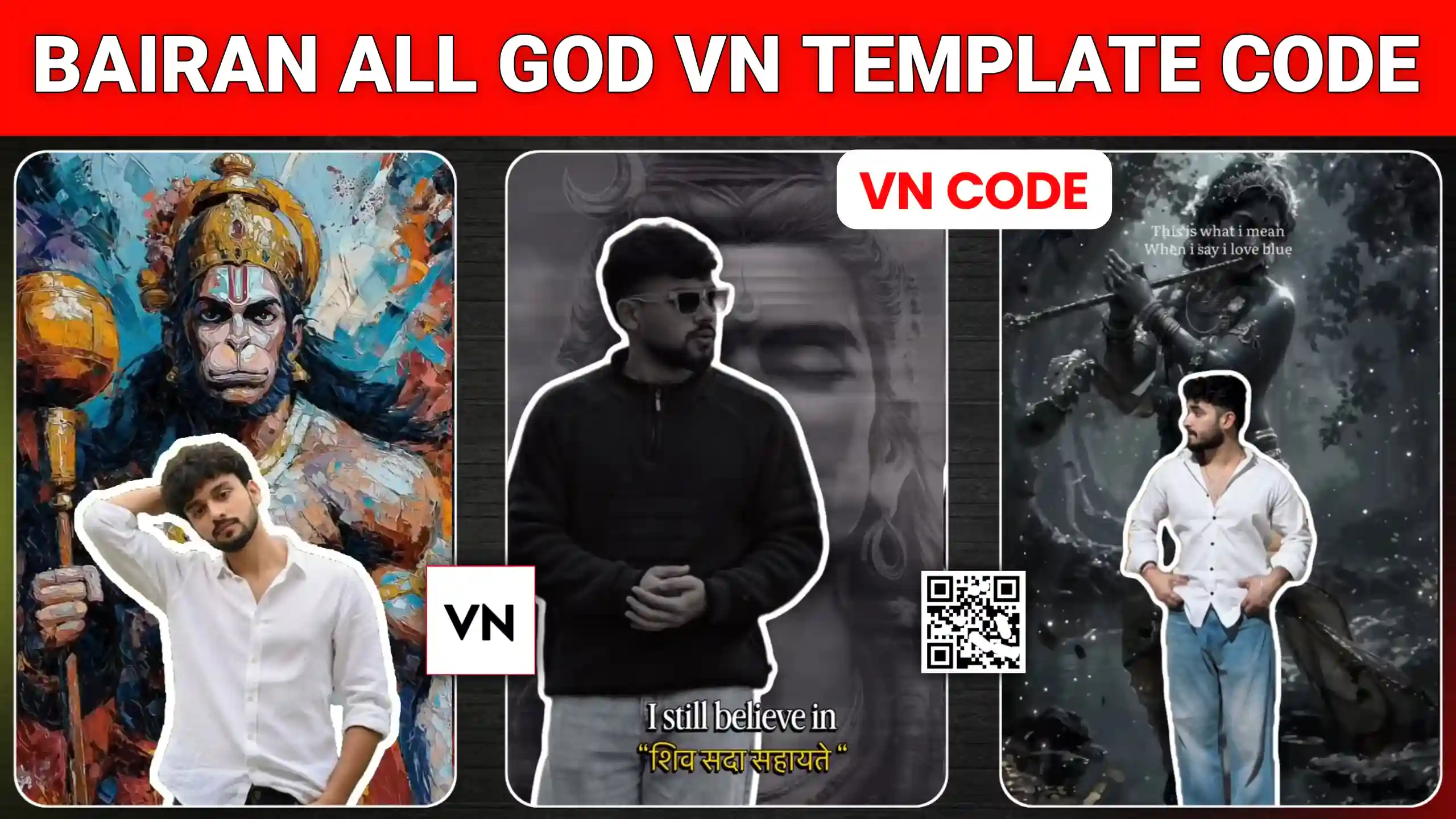 Bairan Krishna, Mahadev, Hanuman VN Template Code