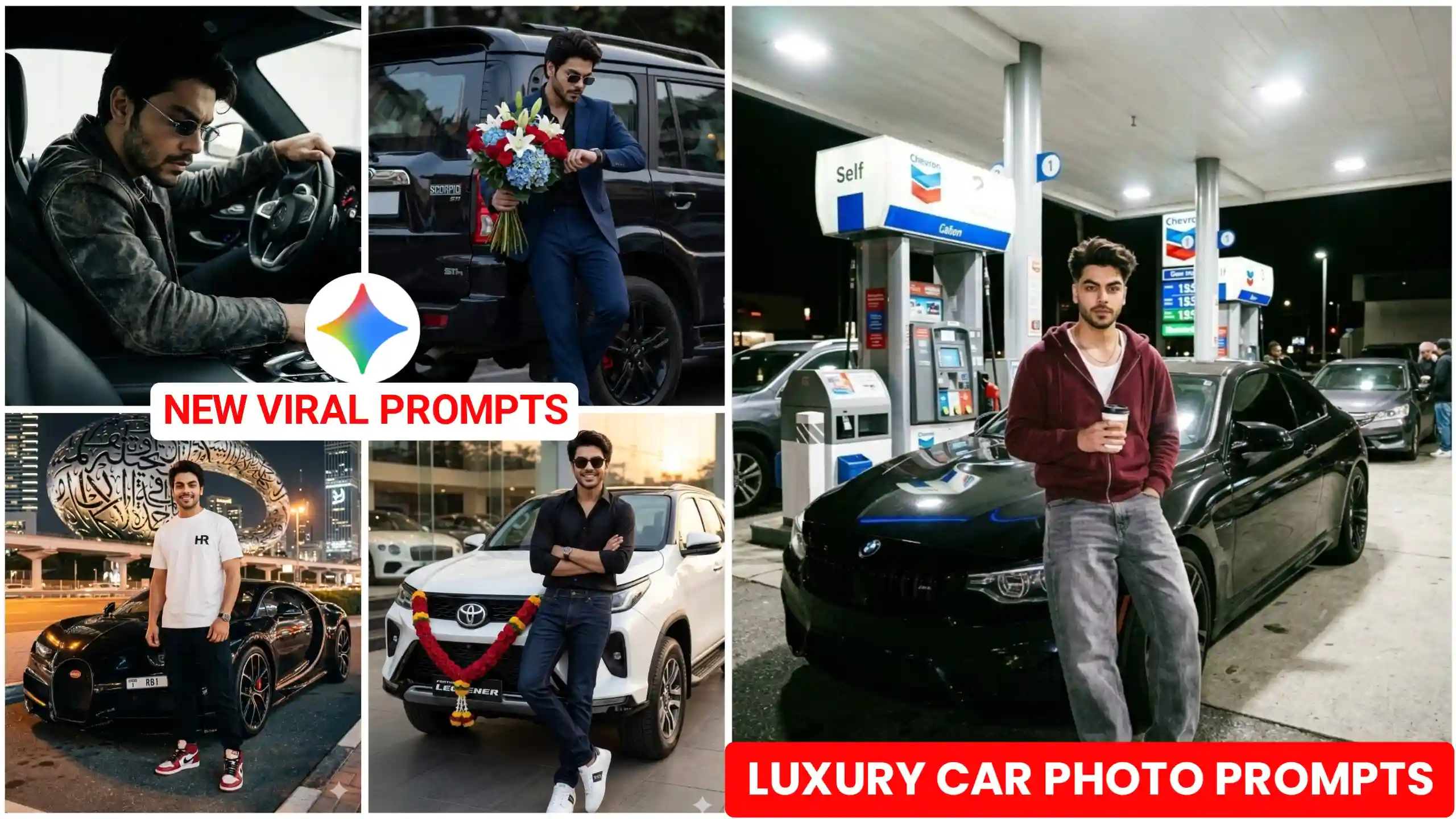 Boys Luxury Car Ai Photo Editing Prompts
