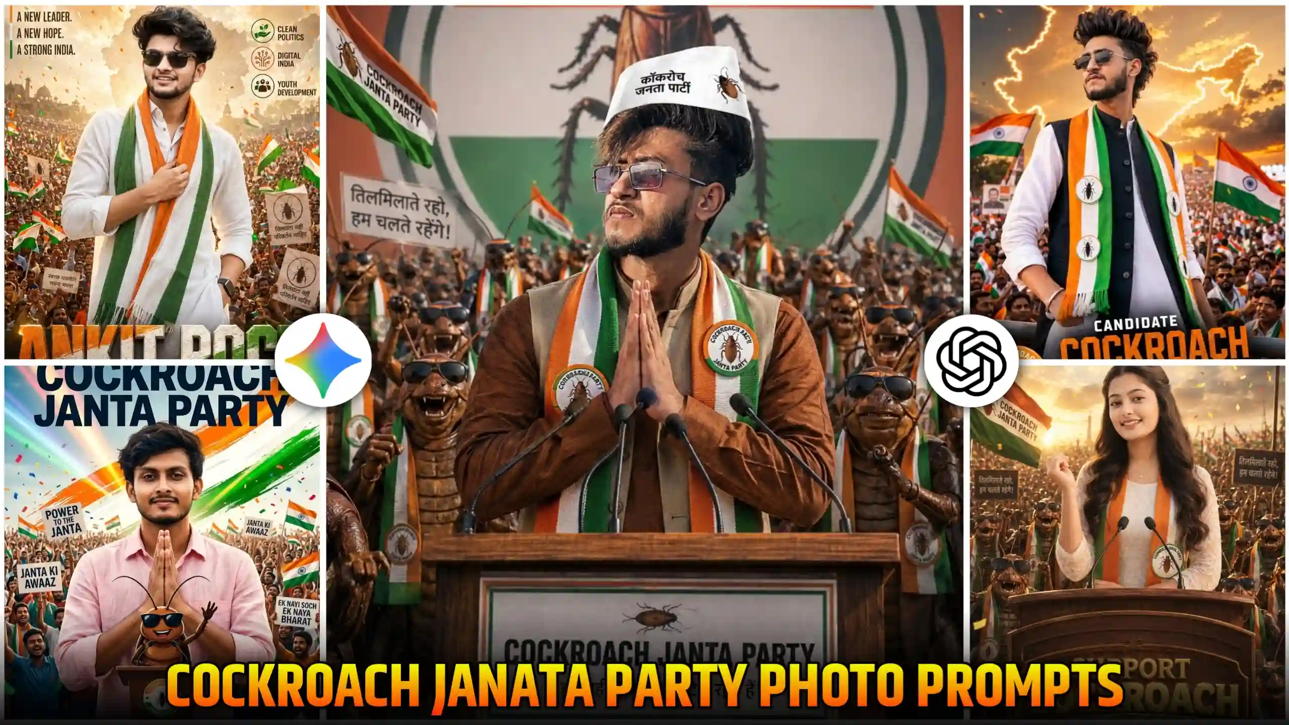 Cockroach Janata Party AI Photo Editing Prompts