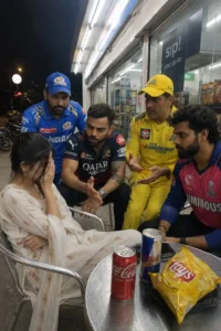 Girl with cricketers photo prompts