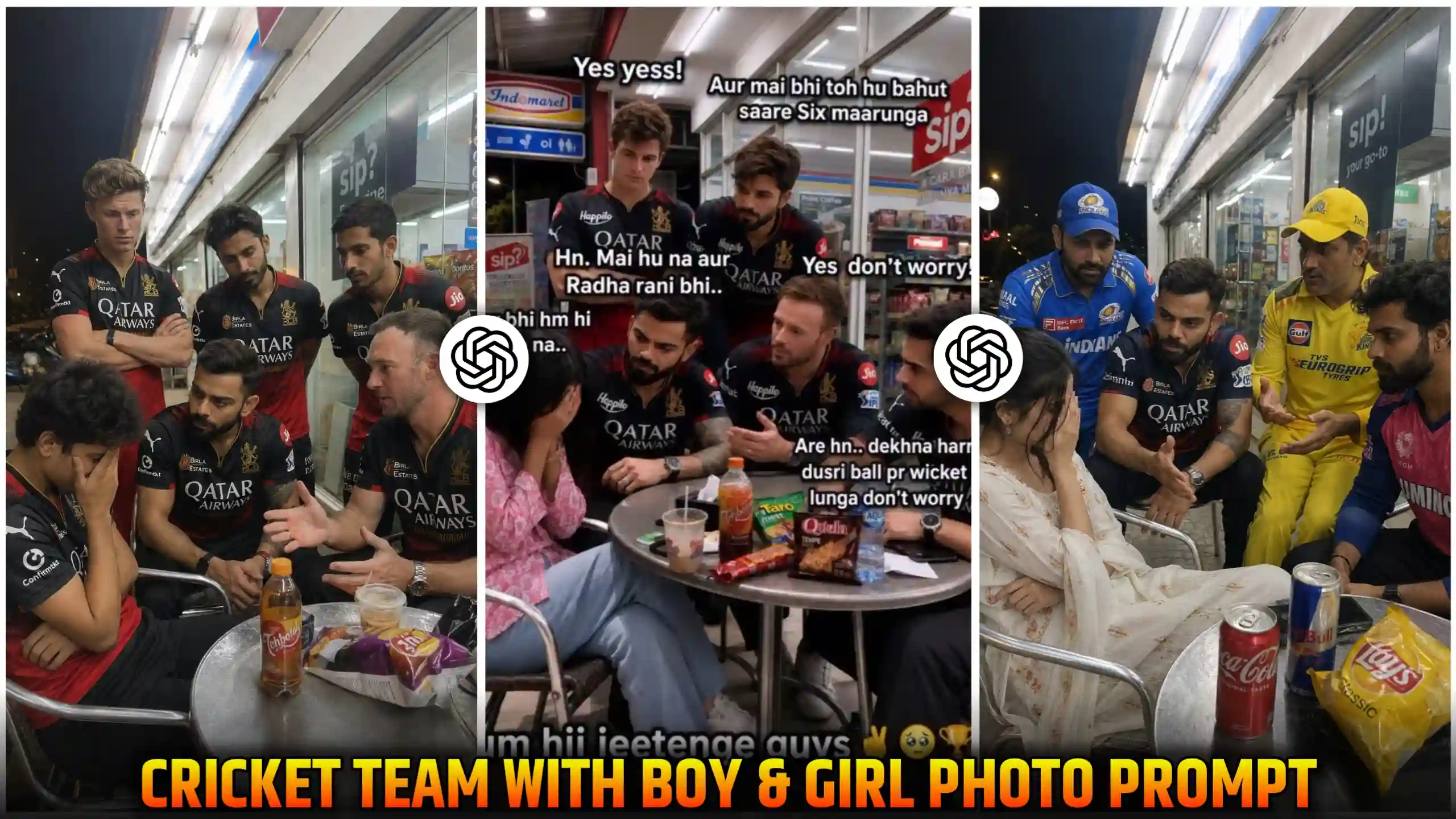 Virat Kohli Cricket Team Girl & Boy Photo Prompts