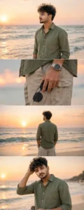 4 layer sea beach photo editing prompt