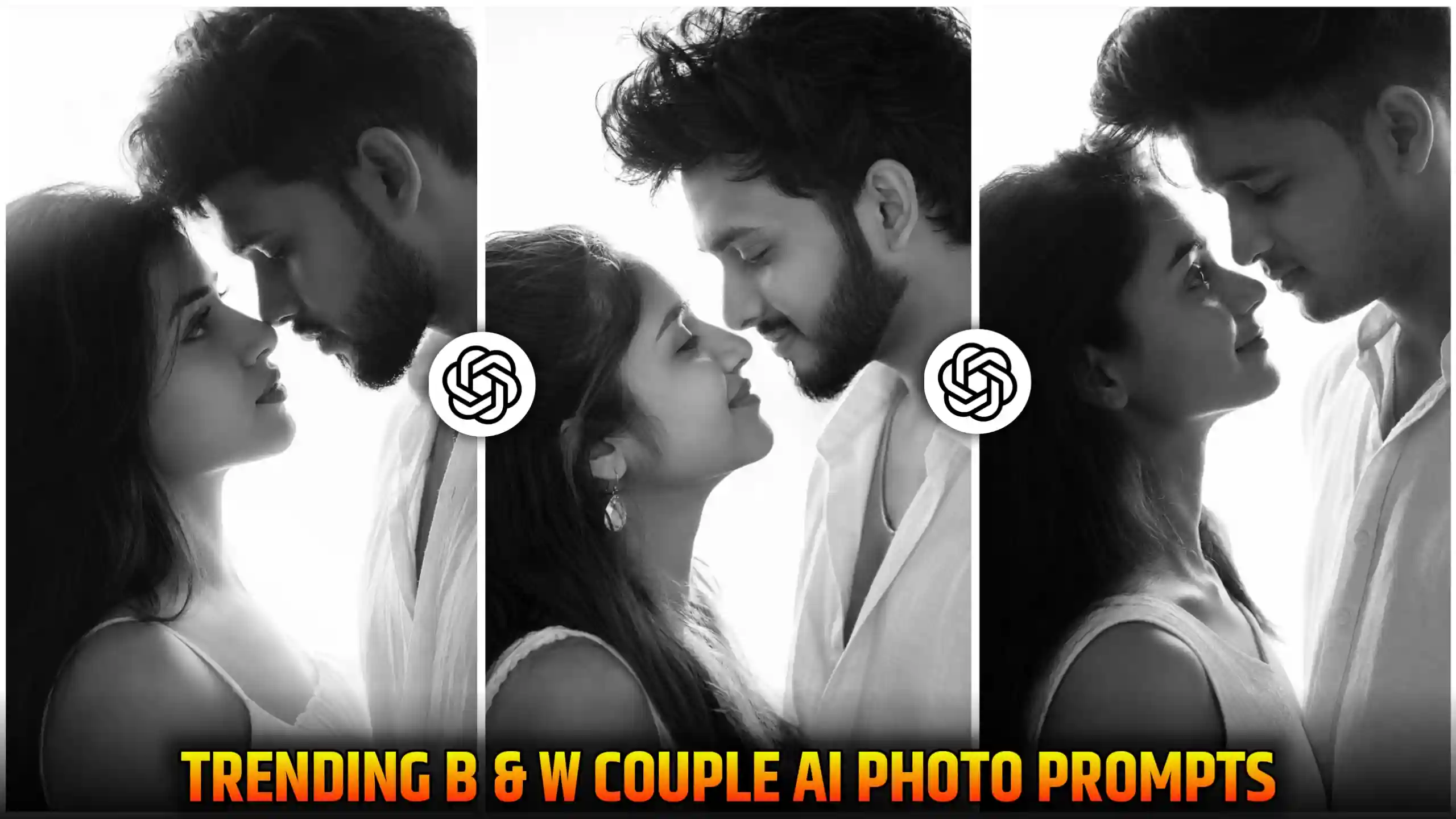B & W Couple Photo Editing Prompts