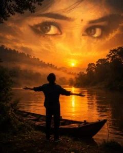 Girl eyes in sky photo editing prompts