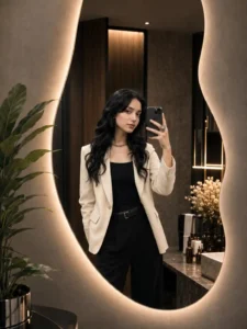 Glowing Miroor Selfie photo editing