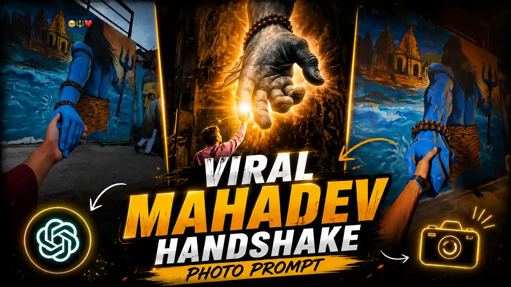 Lord Shiva Handshake AI Video Editing Prompts