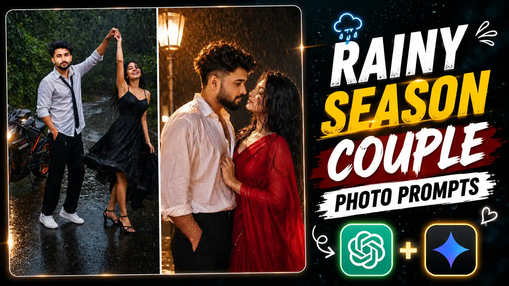 AI Rain Couple Photo Editing Prompts