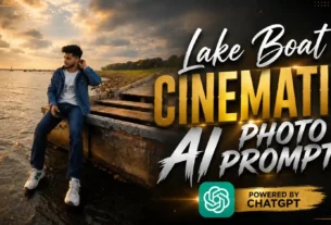 Lake Boat Cinematic AI Photo Editing