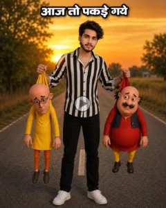Motu patlu hanging AI Video Editing