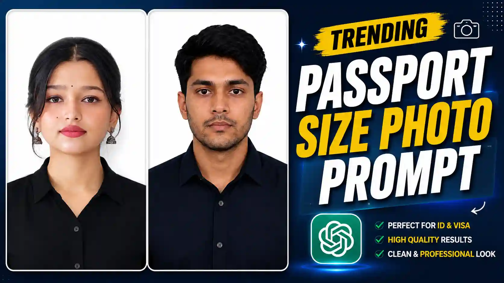 Passport Size Photo Editing Prompts