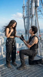 Viral couple Tower photo editing