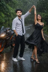 rainy season ai couple photo editing prompts