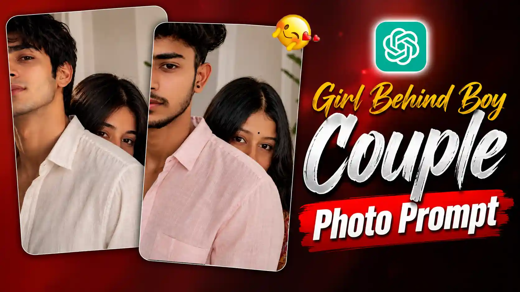Viral Girl Behind Boy Couple Photo AI Prompt