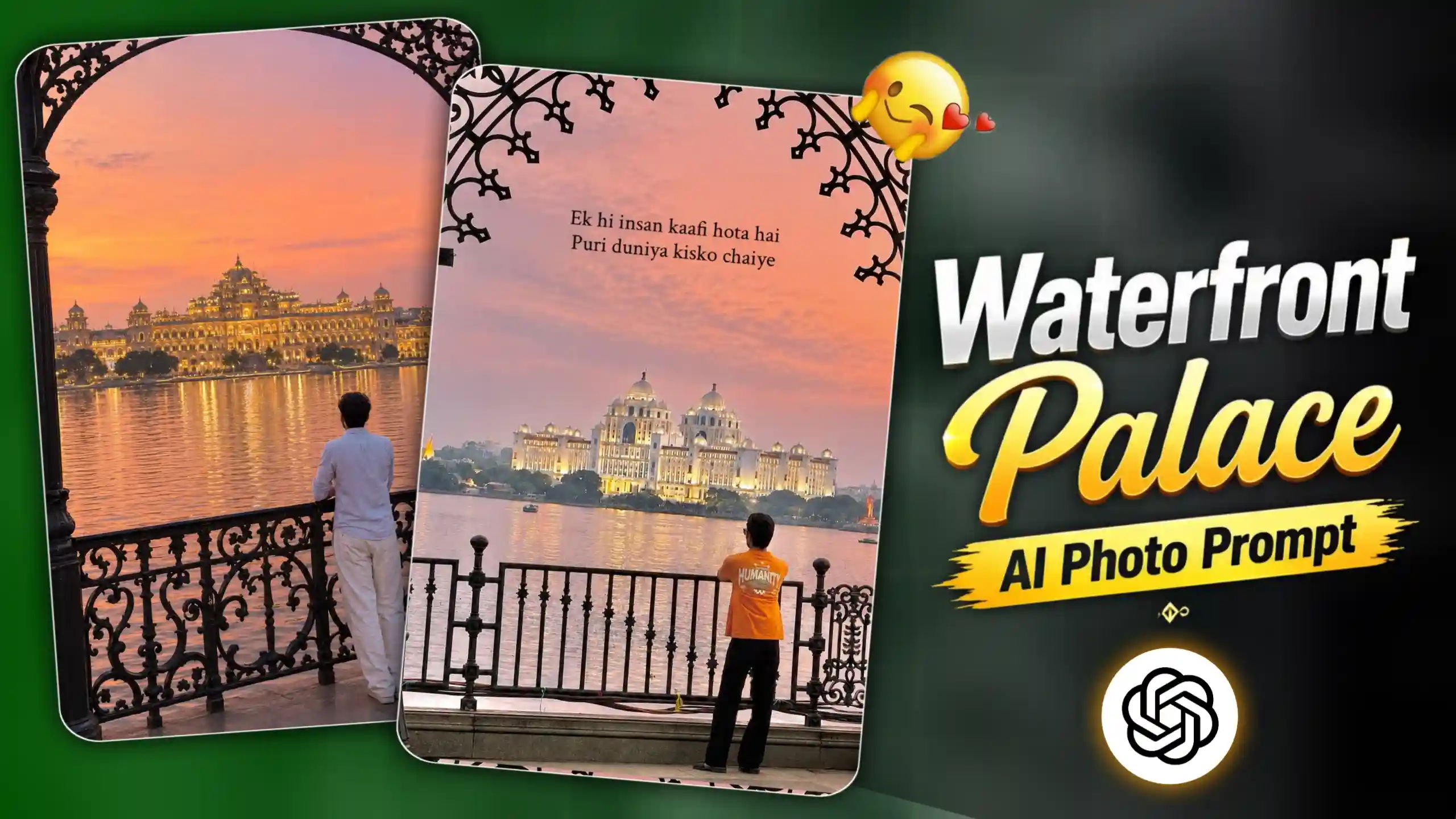 AI Waterfront Palace Photo Editing Prompt