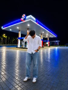 Petrol pump boy photo prompt