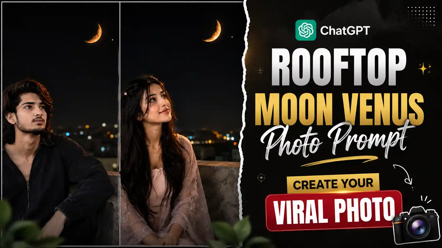 Rooftop Moon AI Photo Editing Prompt