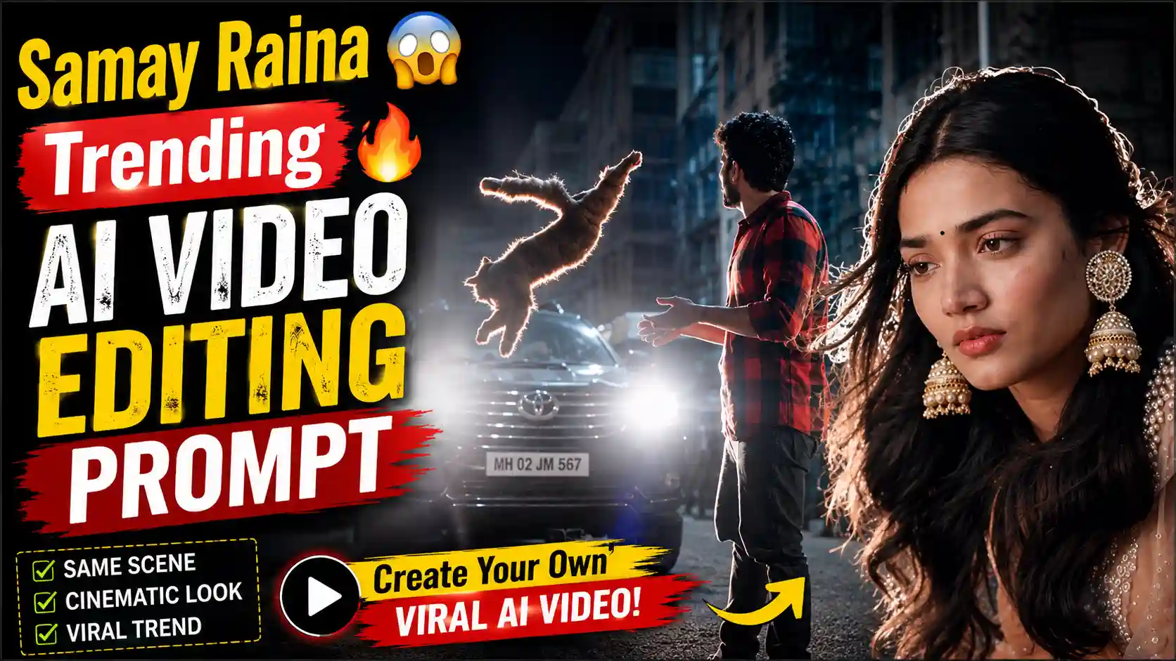 Samay Raina Mersedes Car AI Video Editing Prompt