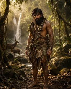 Stone age boy photo editing
