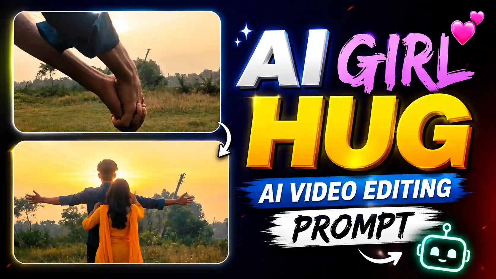 AI Girl Hug AI Video Editing Prompt