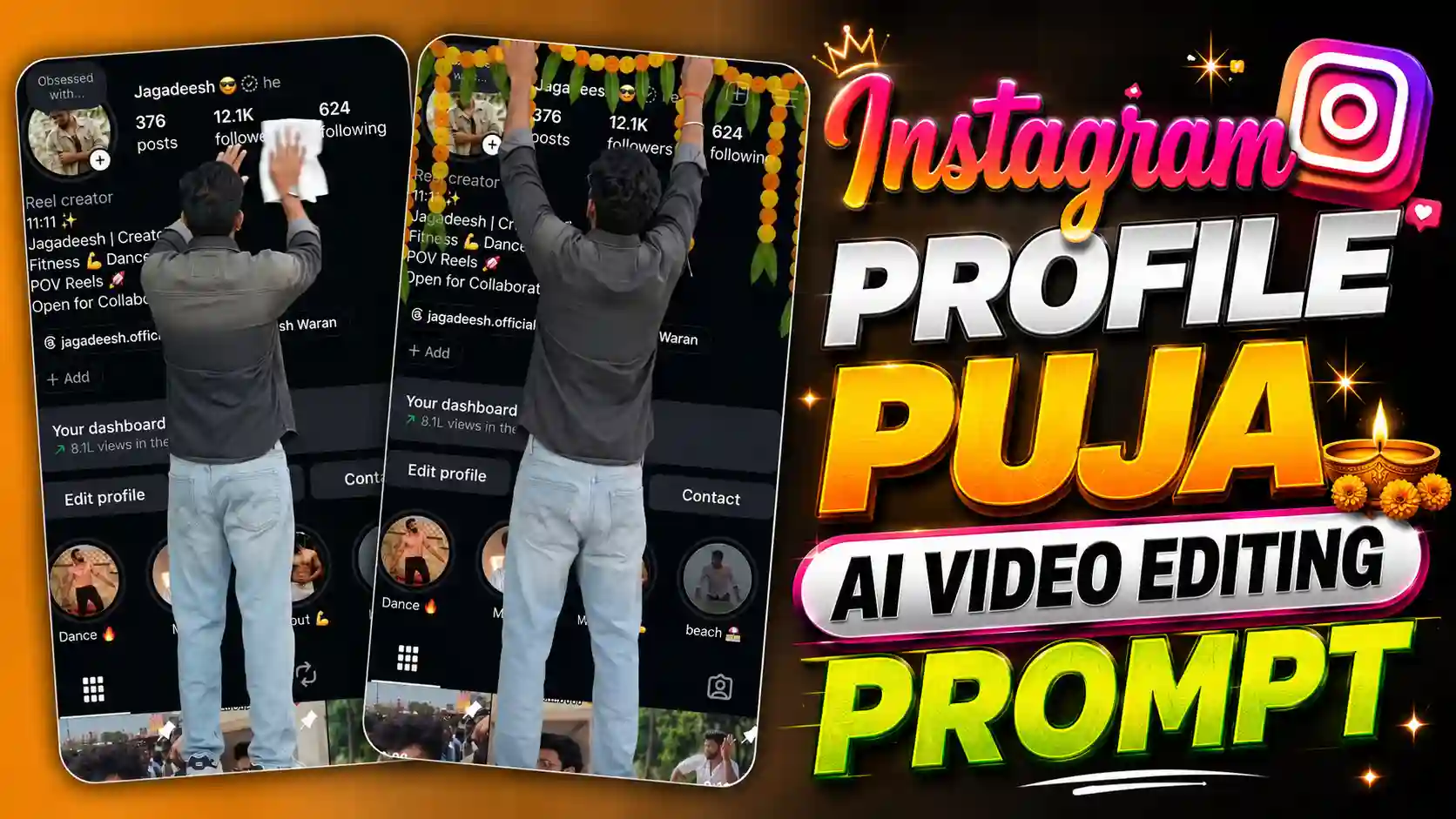 Instgram Profile Puja AI Video Editing